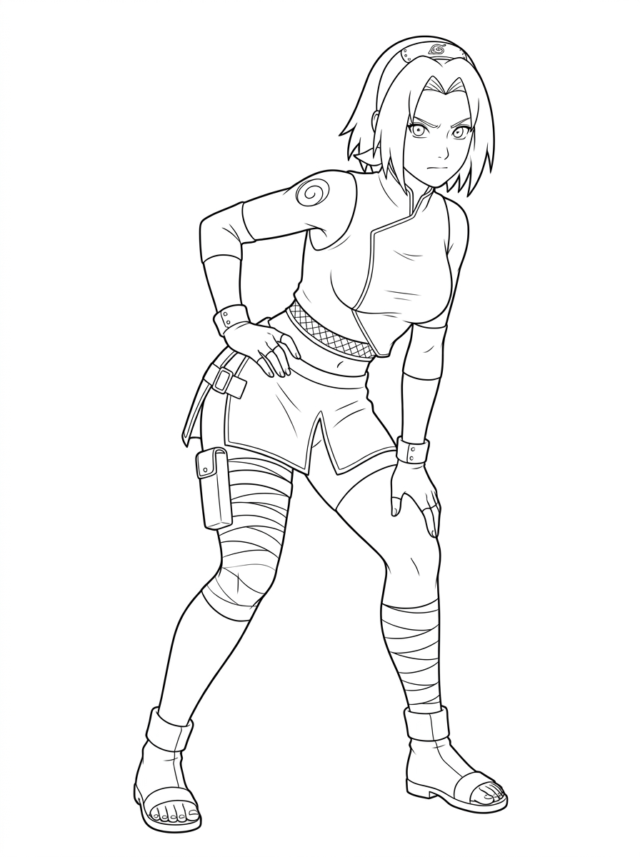 Sakura Haruno Dibujos para colorear 17 adulto gratis Sakura Haruno dibujos para colorear