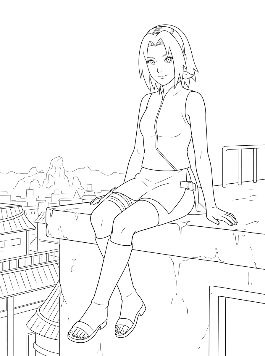 Sakura Haruno Dibujos para colorear 23 paginas para colorear para adultos Sakura Haruno