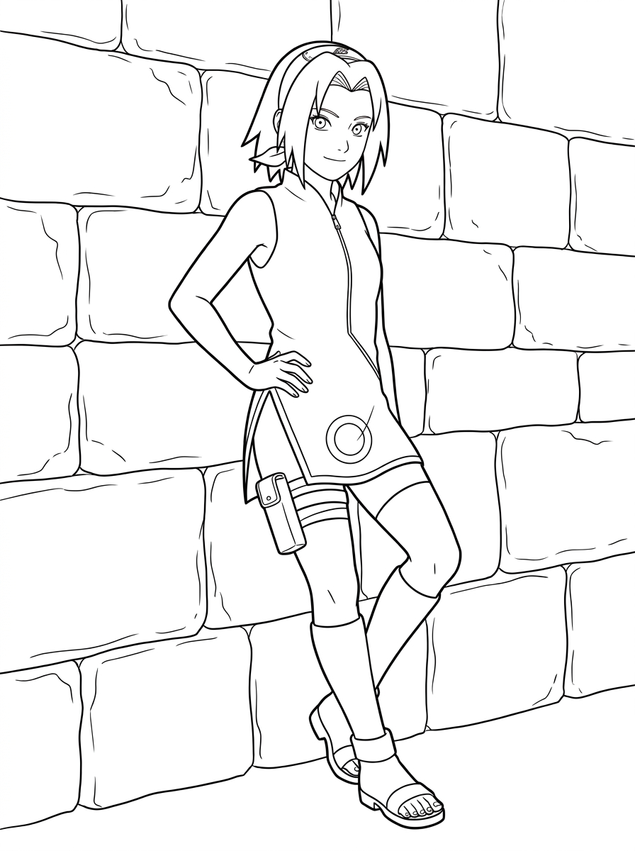 Sakura Haruno Dibujos para colorear 4 Sakura Haruno dibujos para colorear para adultos faciles