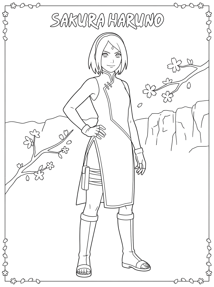 Sakura Haruno Dibujos para colorear 5 colorante Sakura Haruno paginas