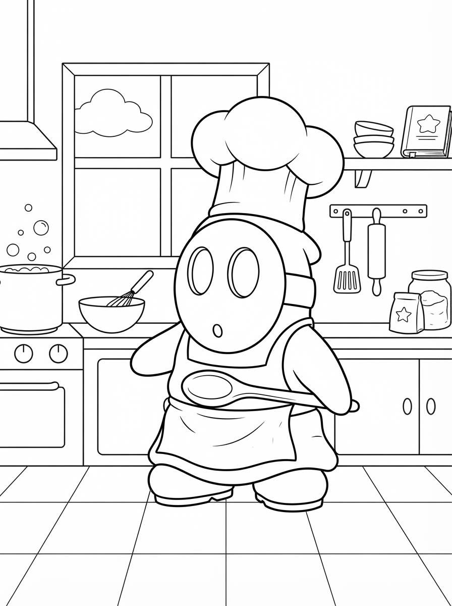 Shy Guy coloring pages 2