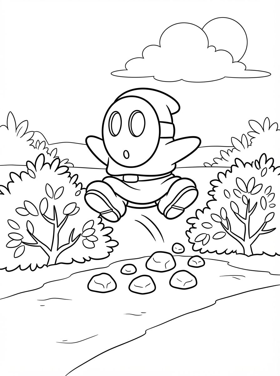 detailed Shy Guy coloring pages