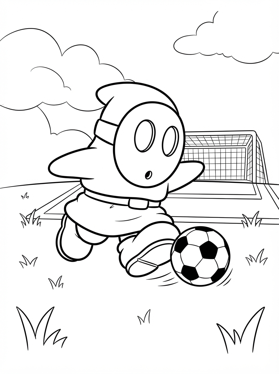 Shy Guy themed coloring pages