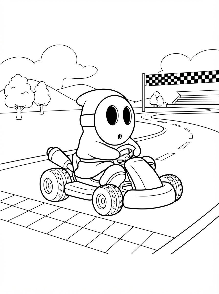 Shy Guy printable coloring pages