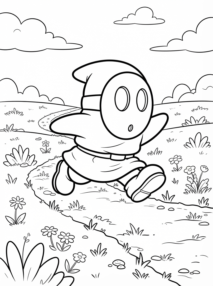Shy Guy ornament coloring pages