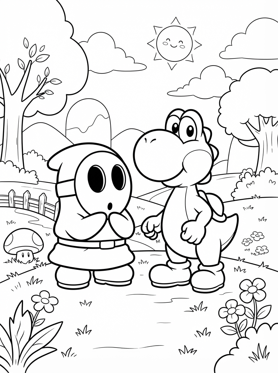 free Shy Guy coloring pages pdf