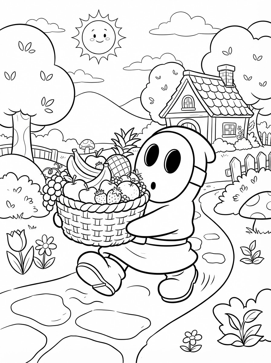 free coloring pages Shy Guy