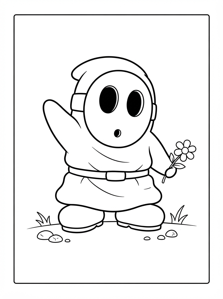 Shy Guy coloring pages 1