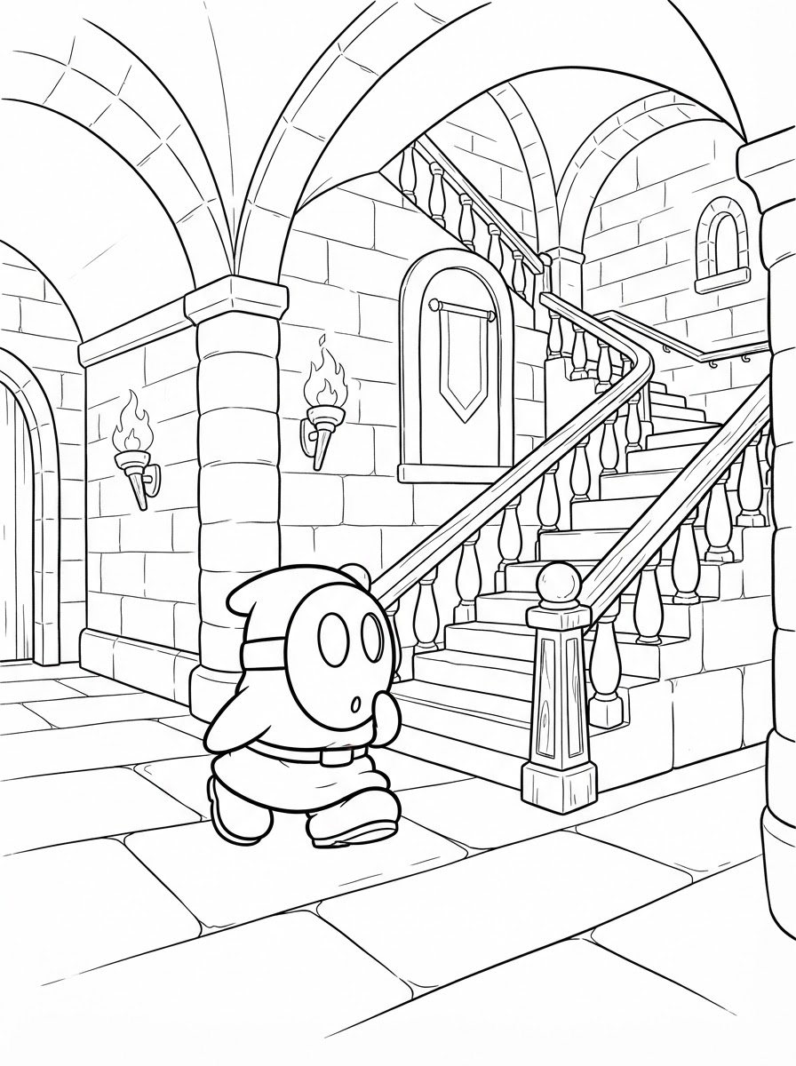 adult coloring pages Shy Guy