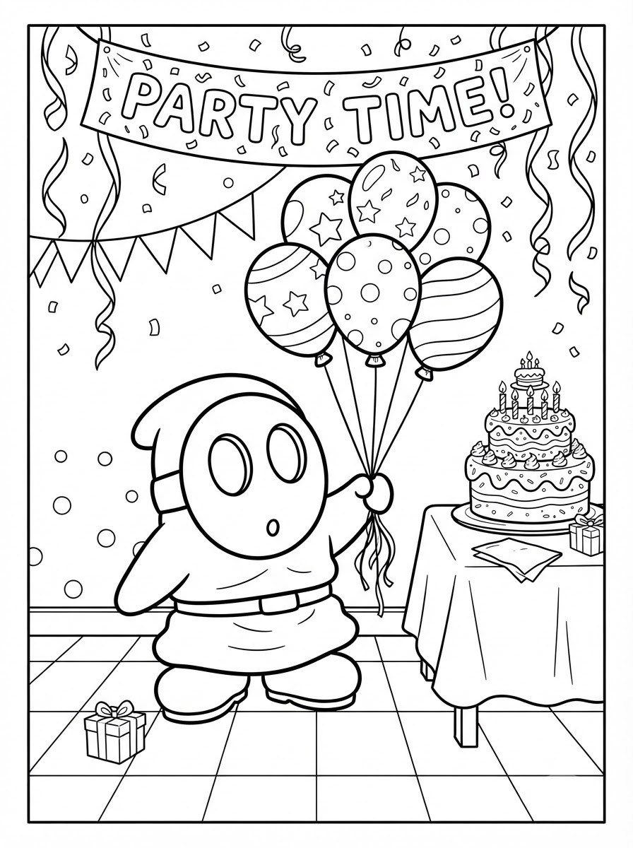 Shy Guy coloring book pages