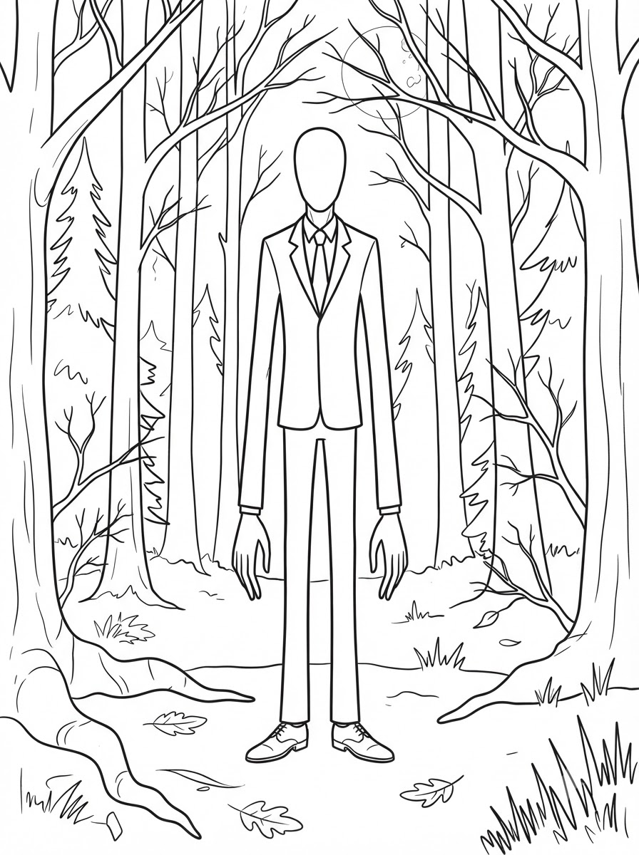 neşeli Slender Man renkli sayfalar