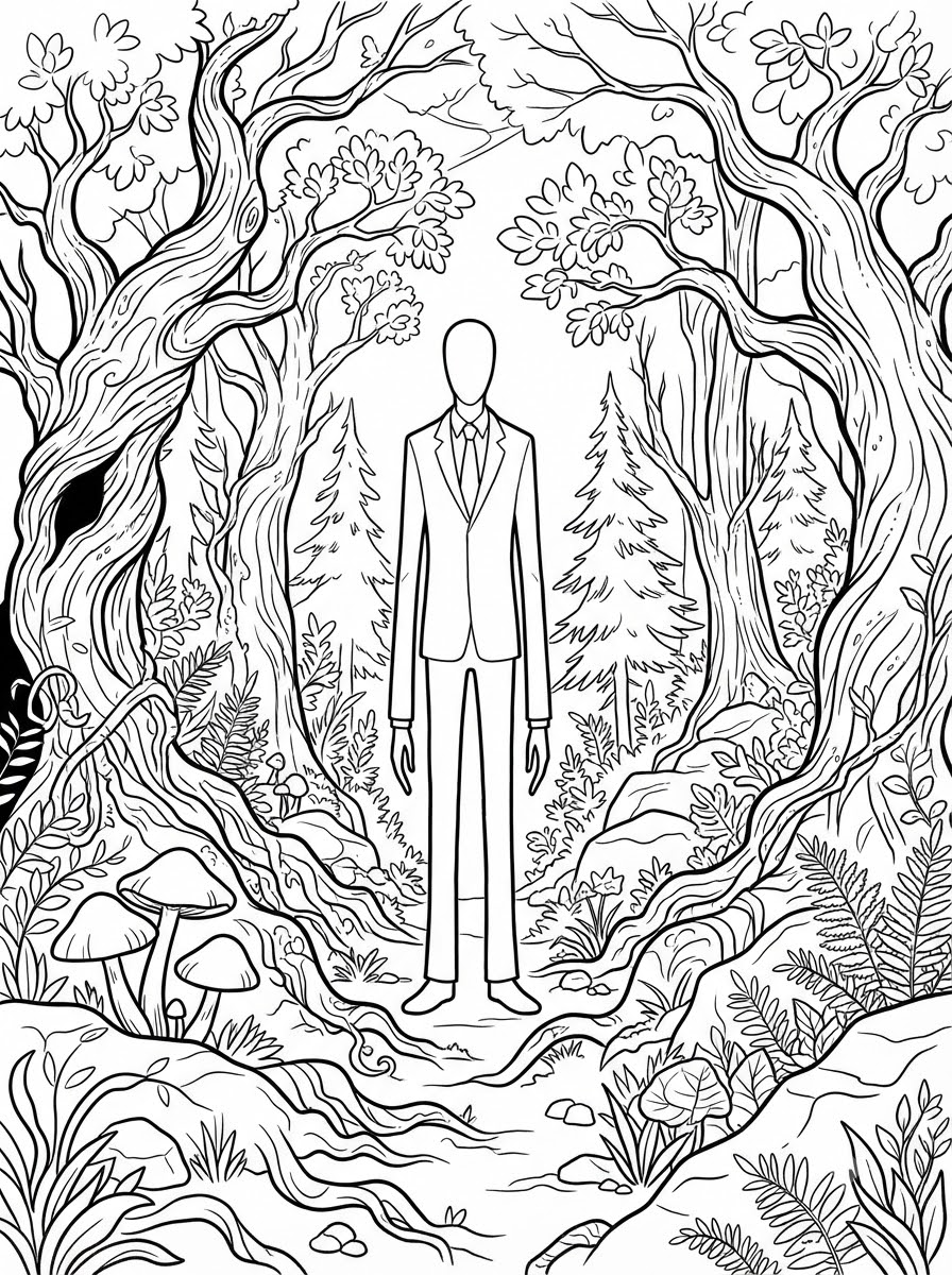 ücretsiz Slender Man renkli sayfalar