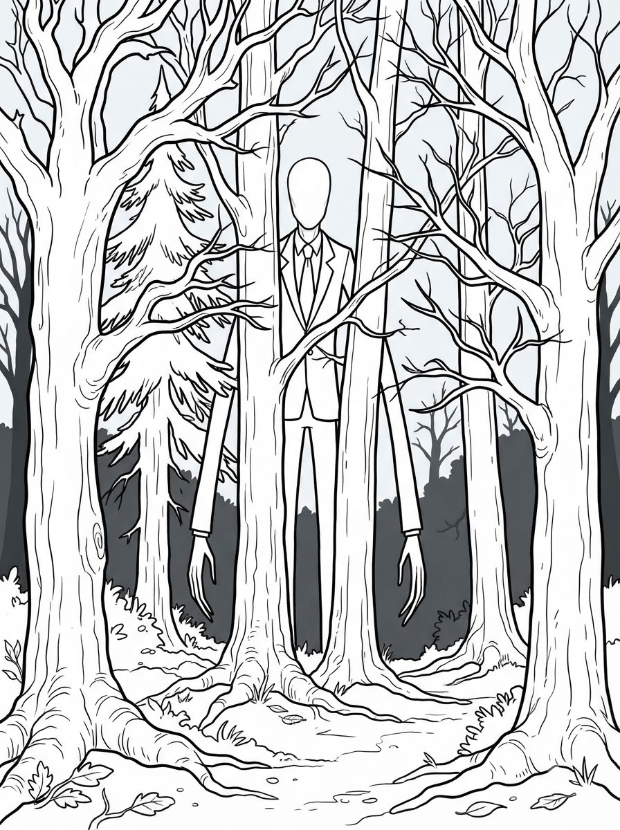 boyama sayfaları yazdırılabilir Slender Man
