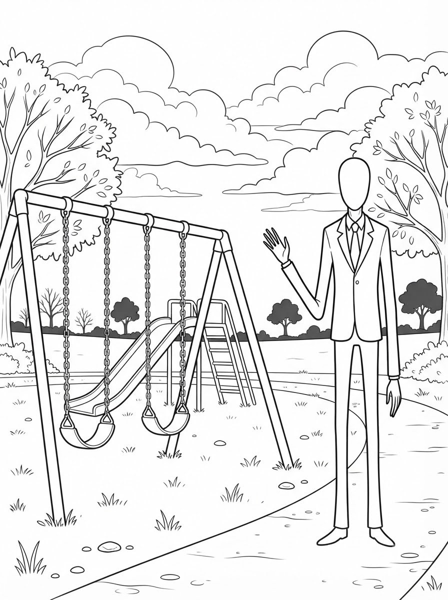 boyama sayfaları yazdırılabilir Slender Man 1
