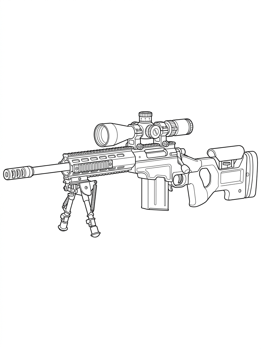Sniper Rifle Coloring Pages 14 Sniper Rifle printable coloring pages