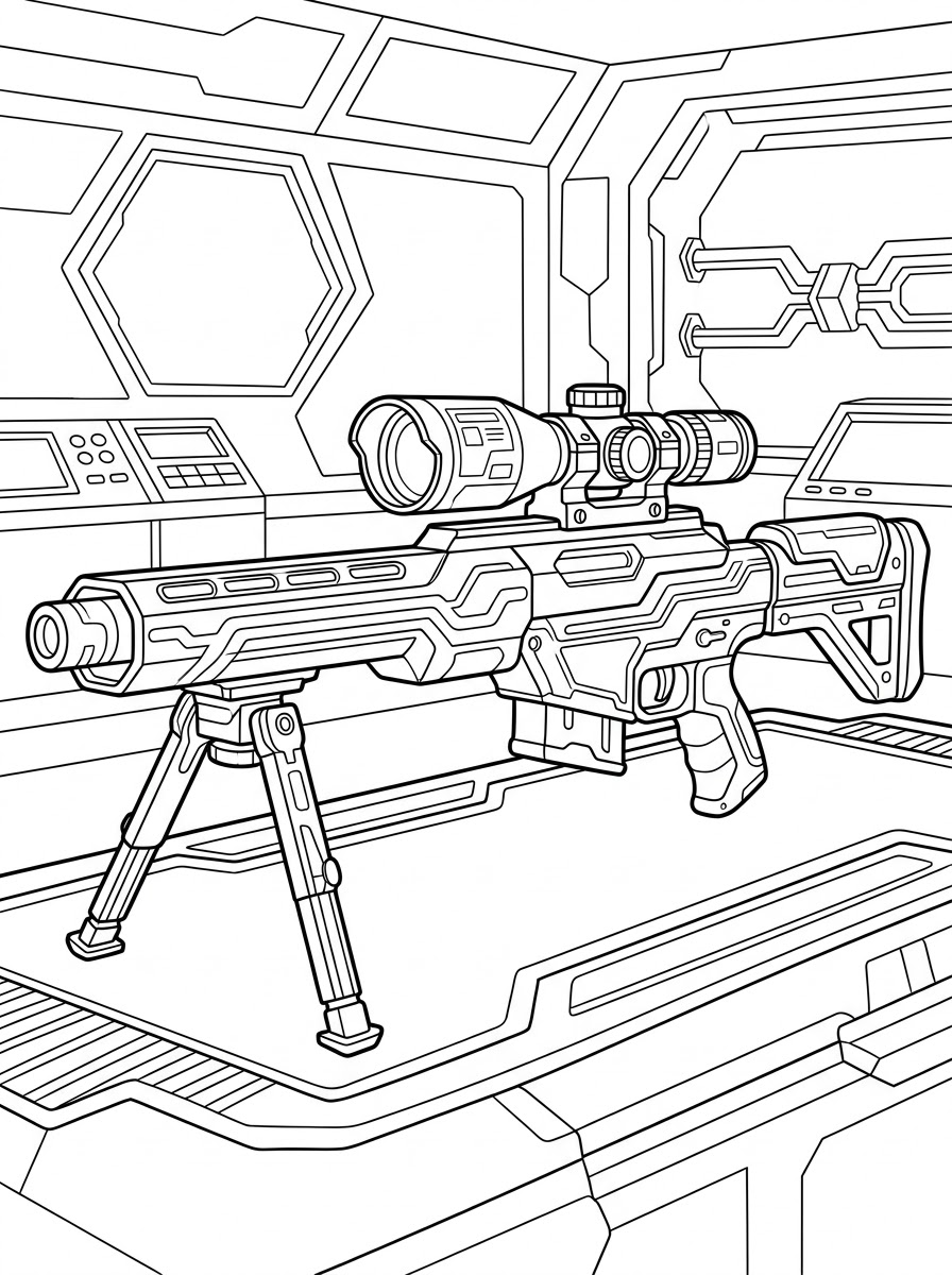 Sniper Rifle Coloring Pages 15 Sniper Rifle coloring pages for kids 1