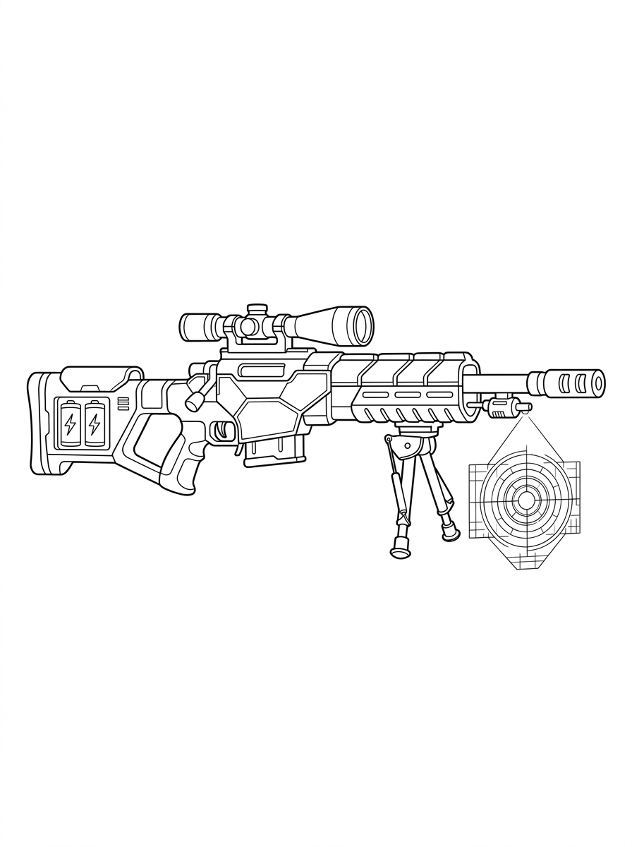 Sniper Rifle Coloring Pages 18 Sniper Rifle cards coloring pages
