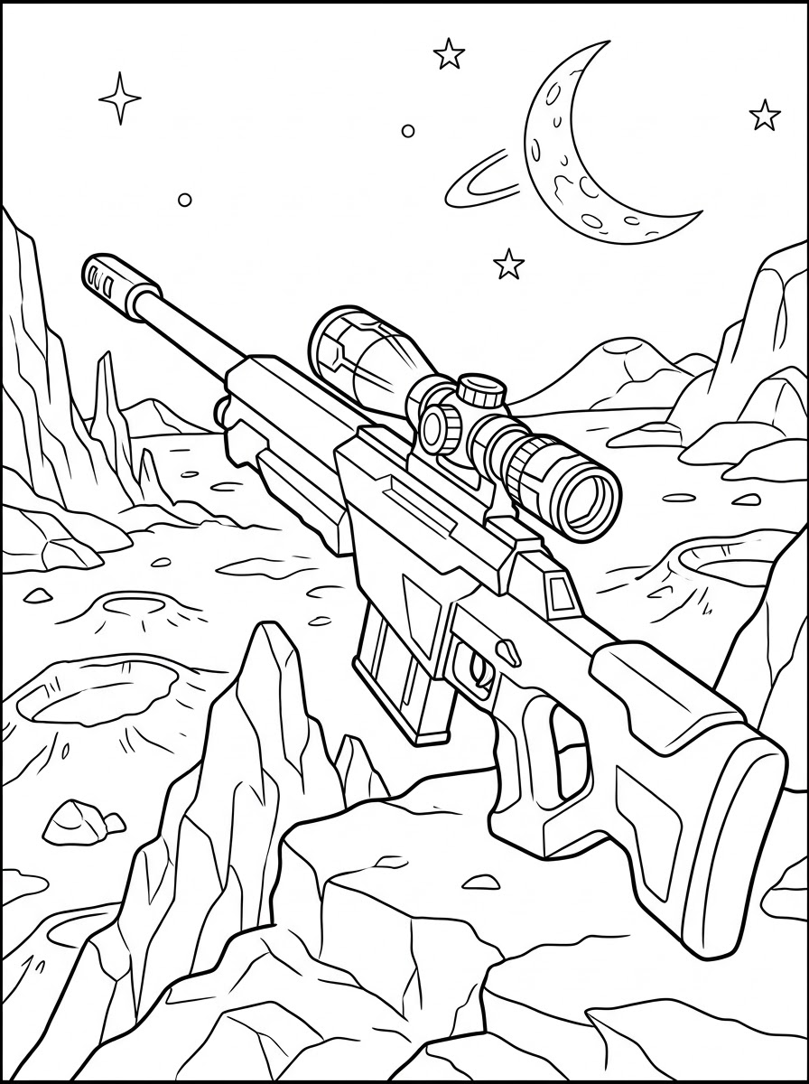 Sniper Rifle Coloring Pages 20 free coloring pages Sniper Rifle