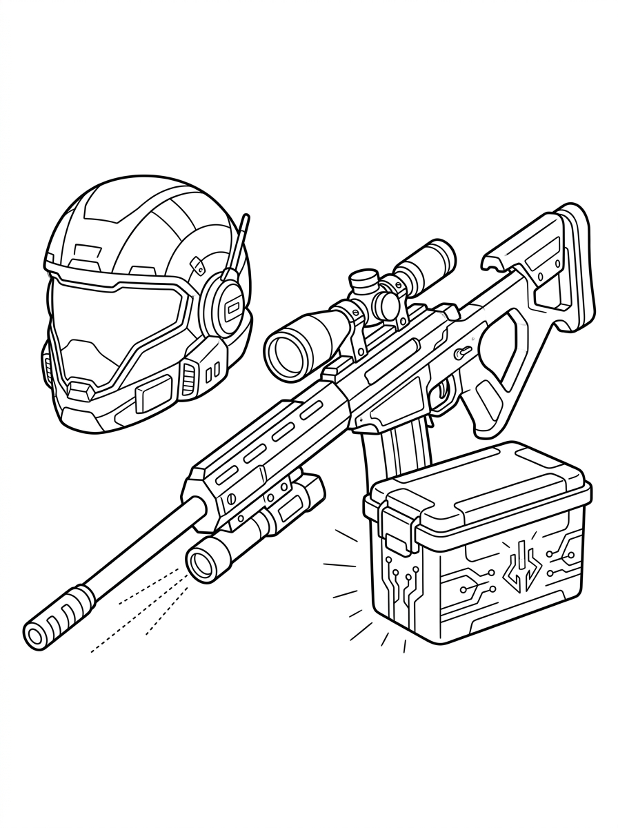 Sniper Rifle Coloring Pages 21 Sniper Rifle coloring pages easy