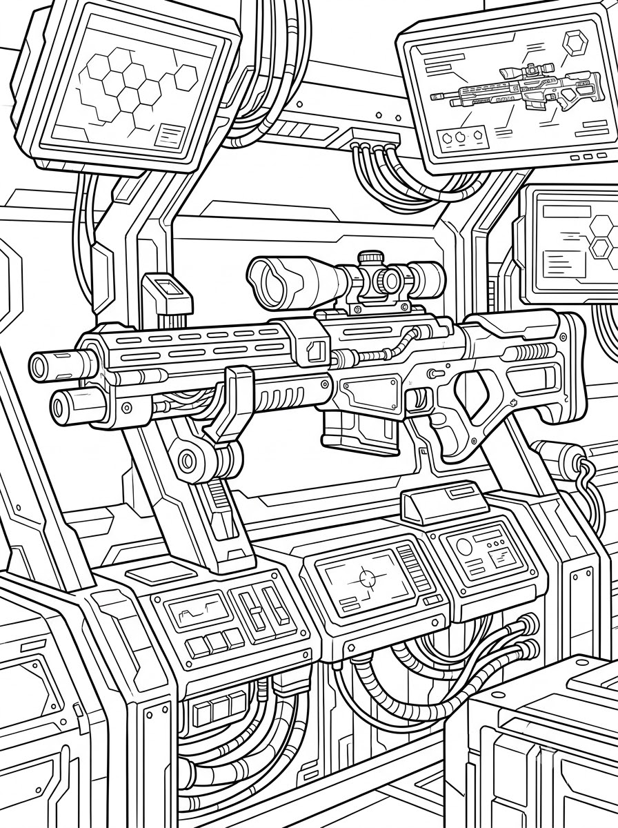 Sniper Rifle Coloring Pages 23 Sniper Rifle ornaments coloring pages