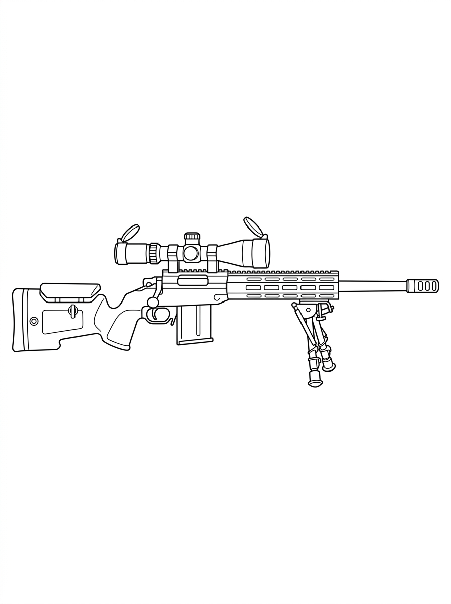 Sniper Rifle Coloring Pages 5 coloring pages Sniper Rifle