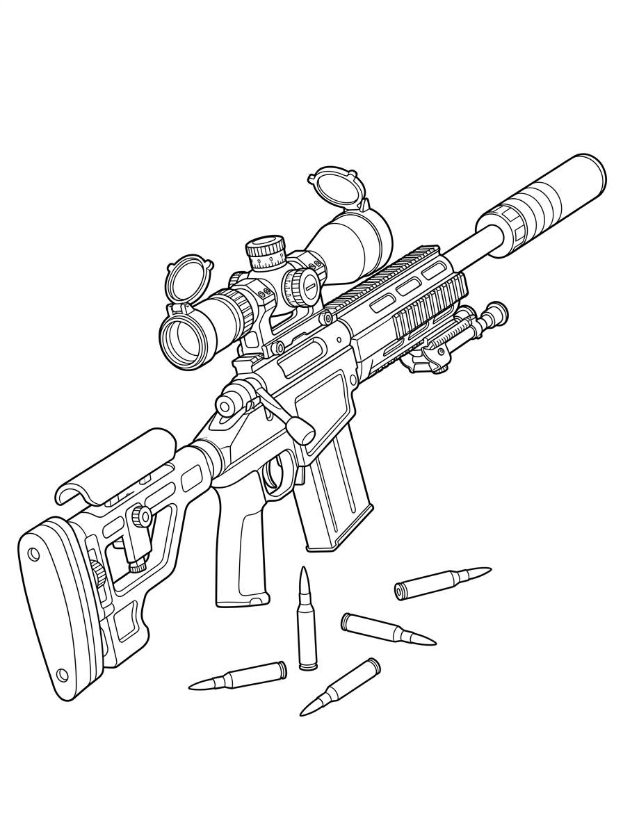 Sniper Rifle Coloring Pages 6 coloring Sniper Rifle pages