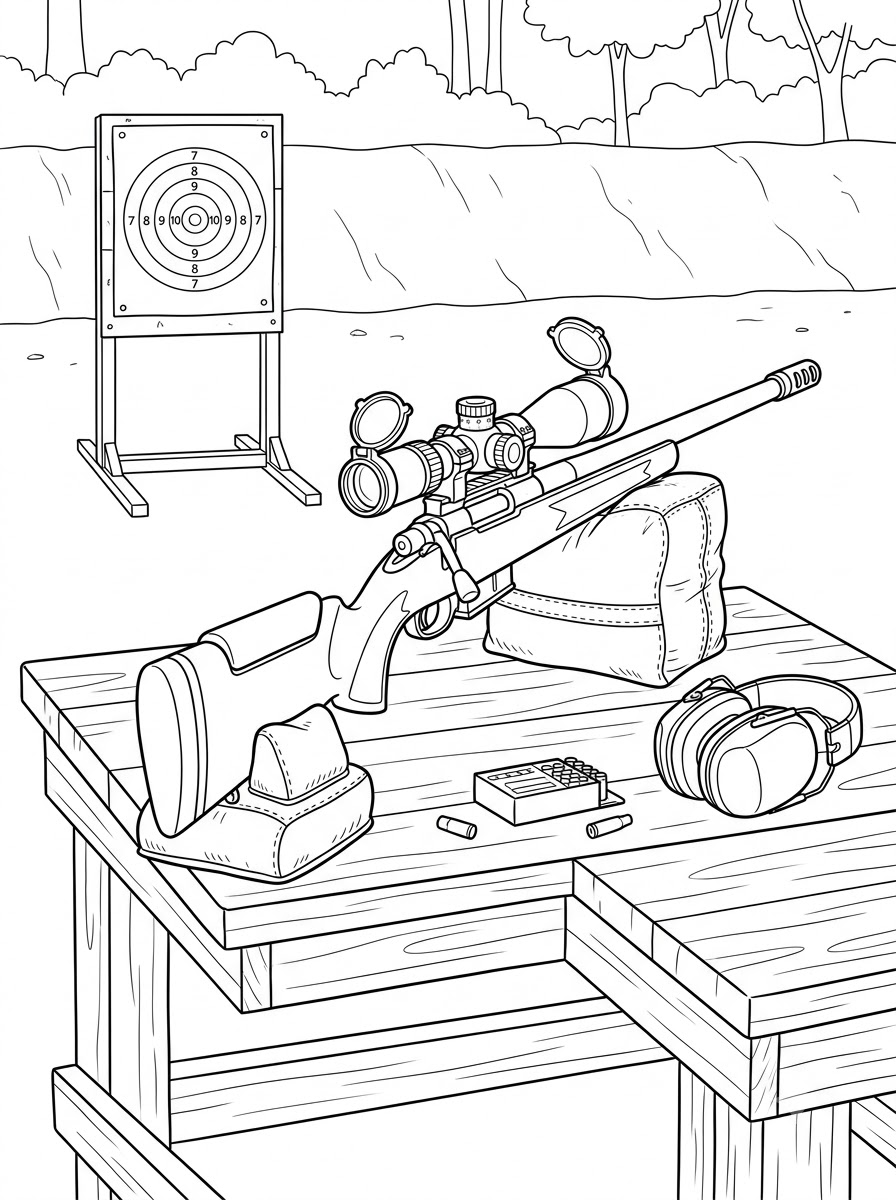 Sniper Rifle Coloring Pages 7 Sniper Rifle coloring pages for kids