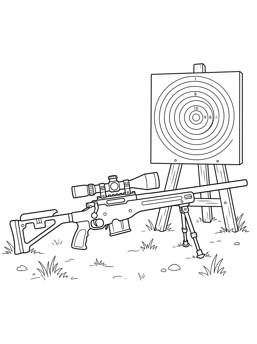 Sniper Rifle Coloring Pages 8 coloring pages for Sniper Rifle 1