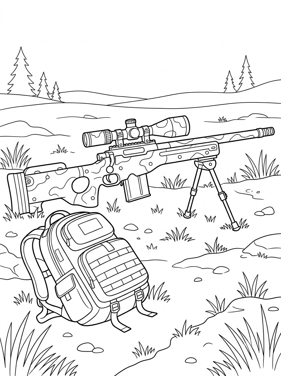 Sniper Rifle Coloring Pages 9 Sniper Rifle coloring pages pdf 1