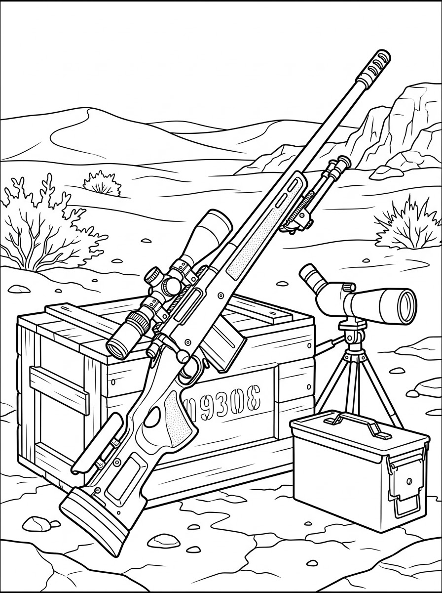 Sniper Rifle Coloring Pages 10 Sniper Rifle ornament coloring pages