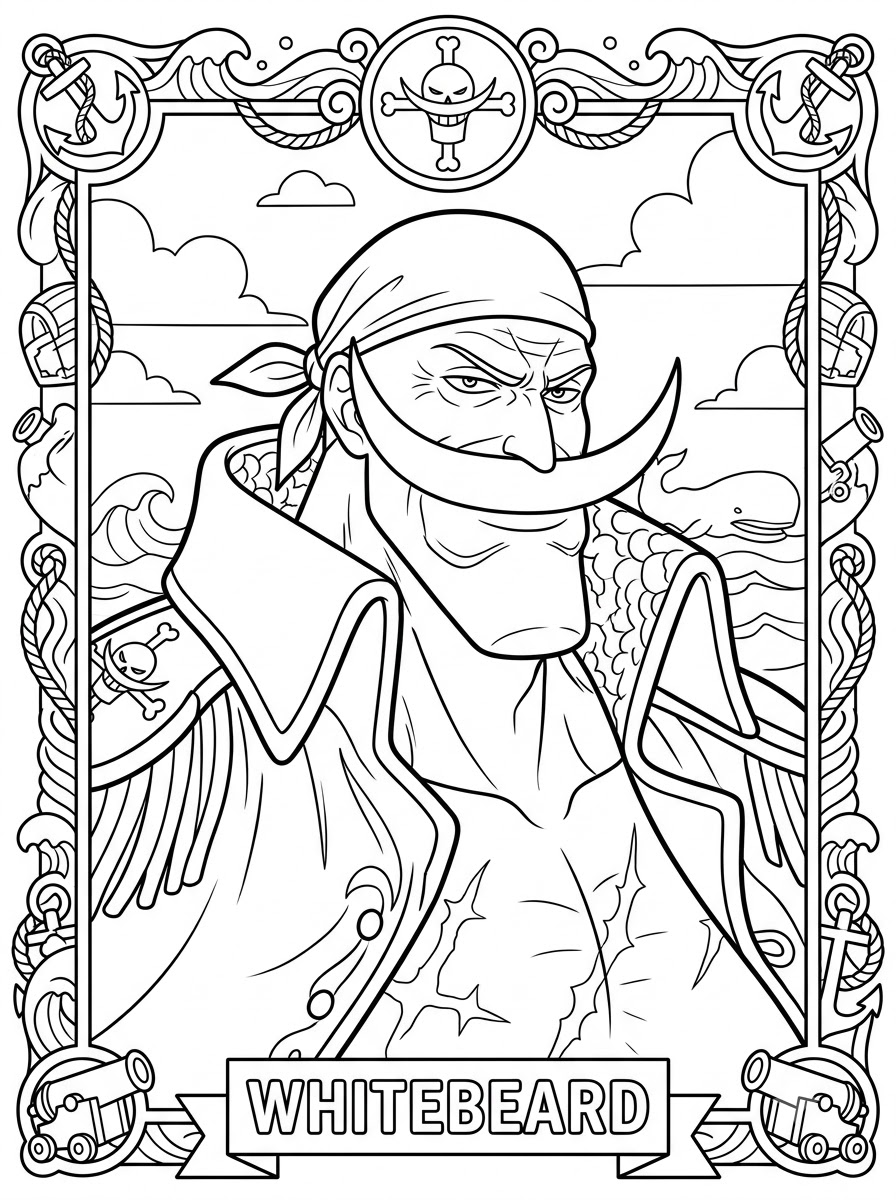 Whitebeard Coloring Pages 6 printable Whitebeard coloring pages for adults