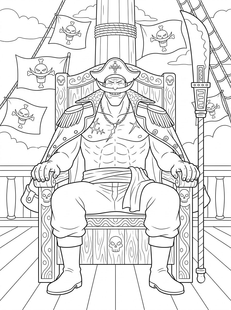 Whitebeard Coloring Pages 10 easy Whitebeard coloring pages