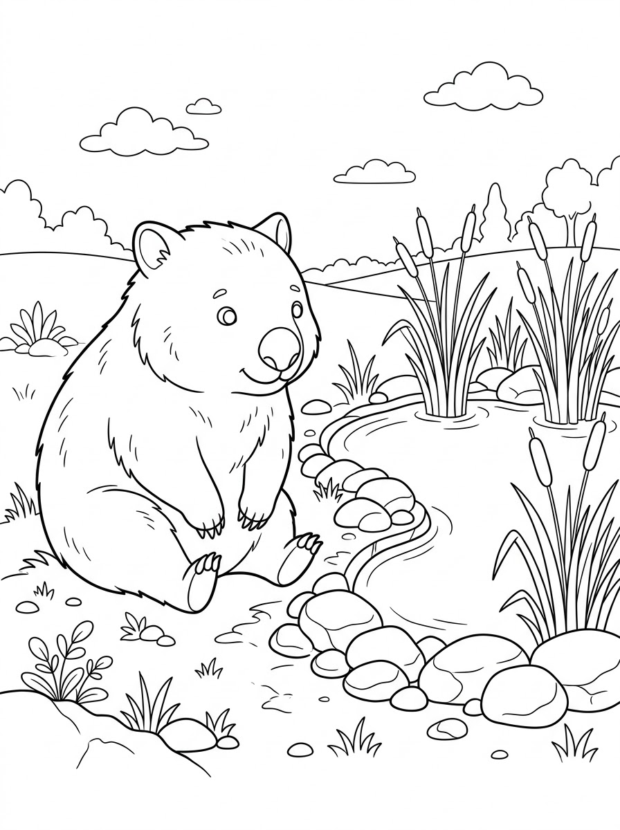 Wombat Coloring Pages 2 free printable Wombat coloring pages