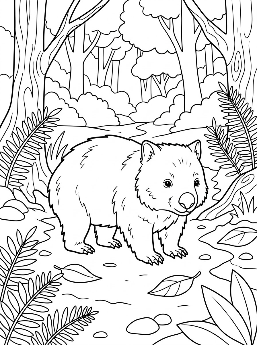 Wombat Coloring Pages 12 merry Wombat coloring pages