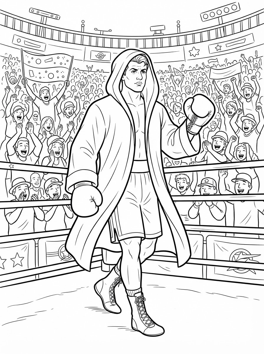Boxing Coloring Pages 2 old-fashioned Boxing coloring pages