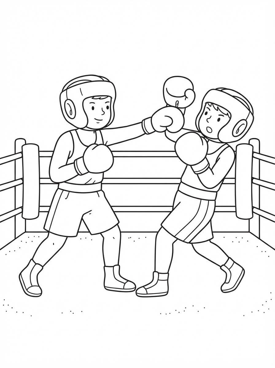 Boxing Coloring Pages 16 kids Boxing coloring pages