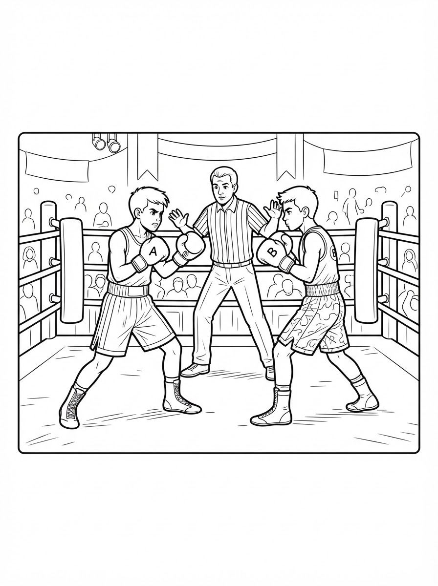 Boxing Coloring Pages 19 detailed Boxing coloring pages for adults