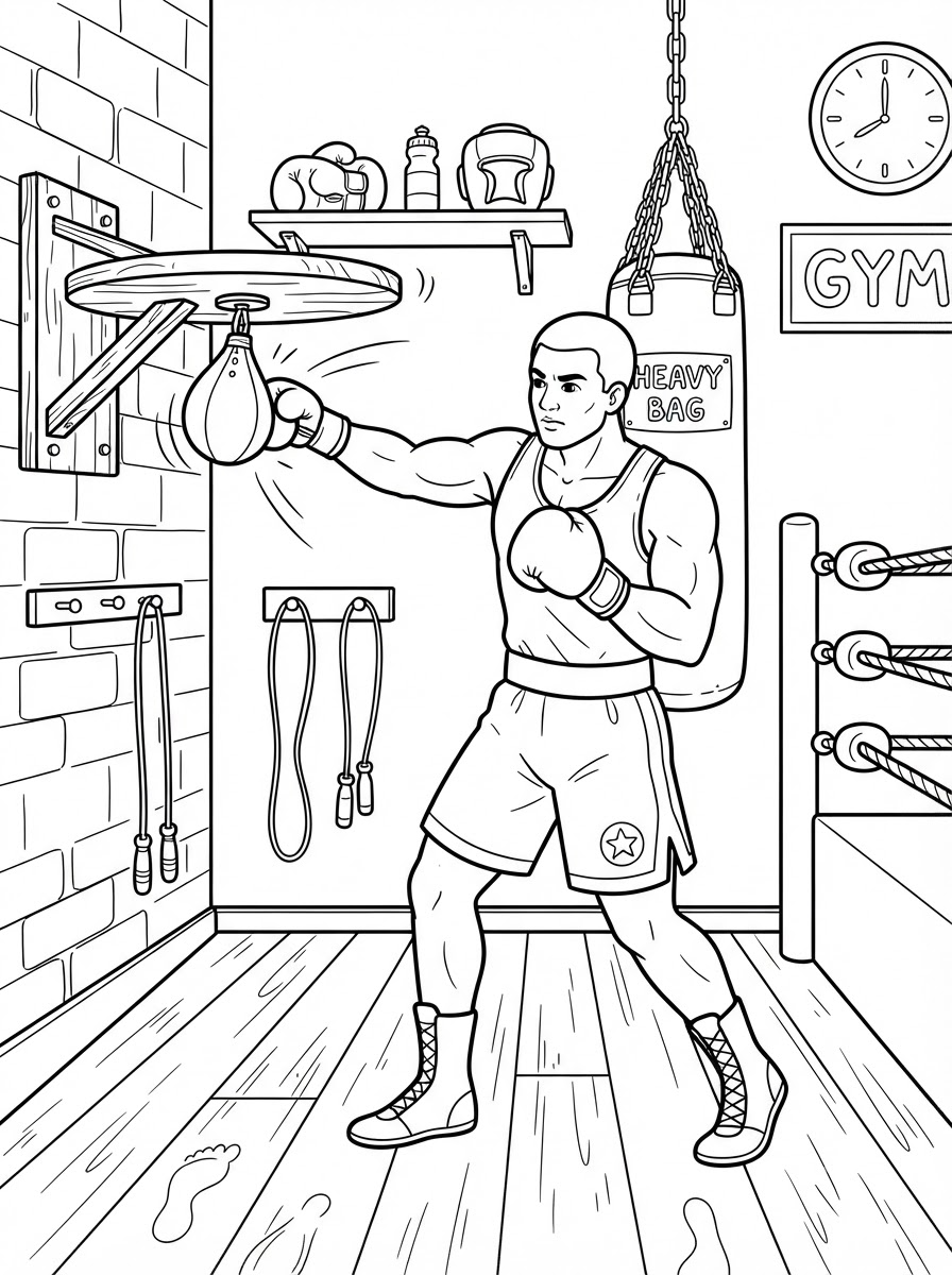 Boxing Coloring Pages 3 Boxing coloring pages