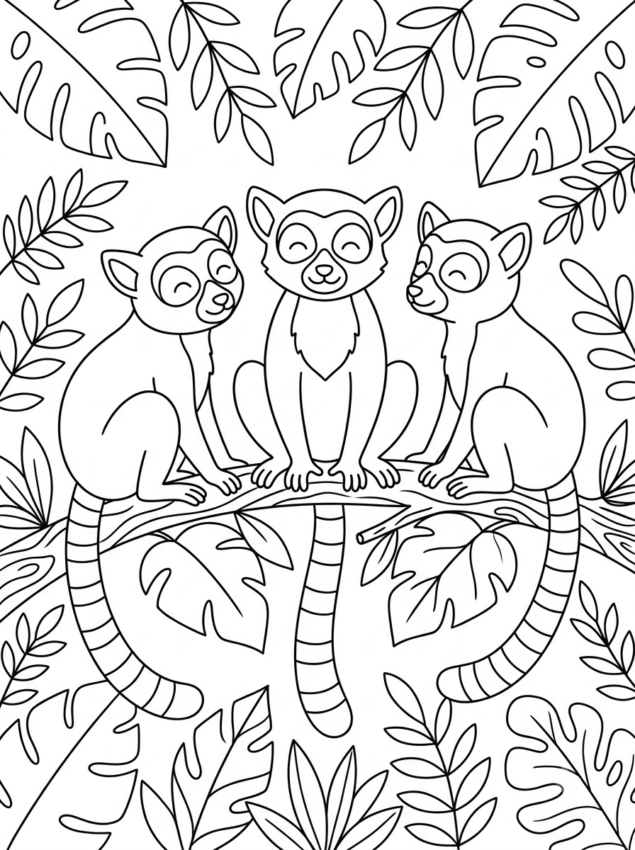 Lemur Coloring Pages 14 easy Lemur coloring pages