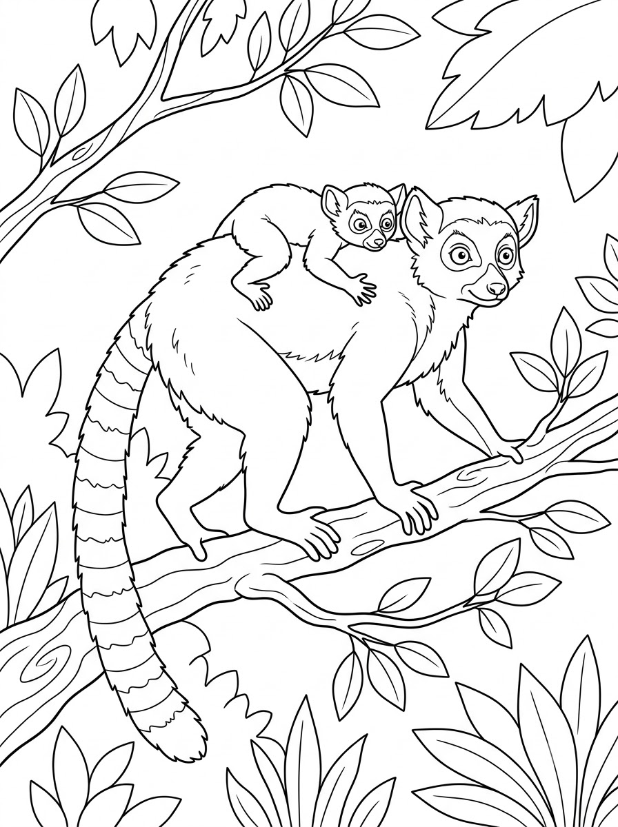 Lemur Coloring Pages 4 Lemur free coloring pages