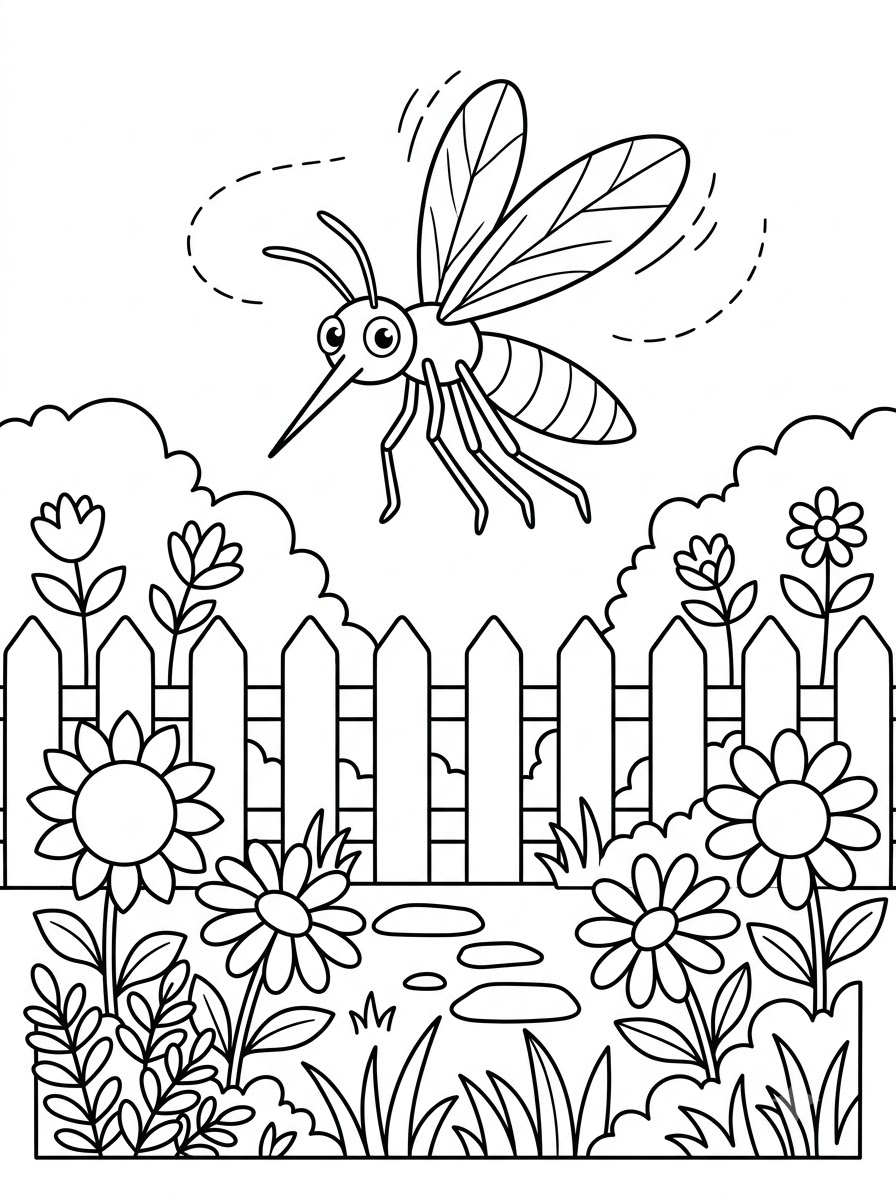 Mosquito ornaments coloring pages