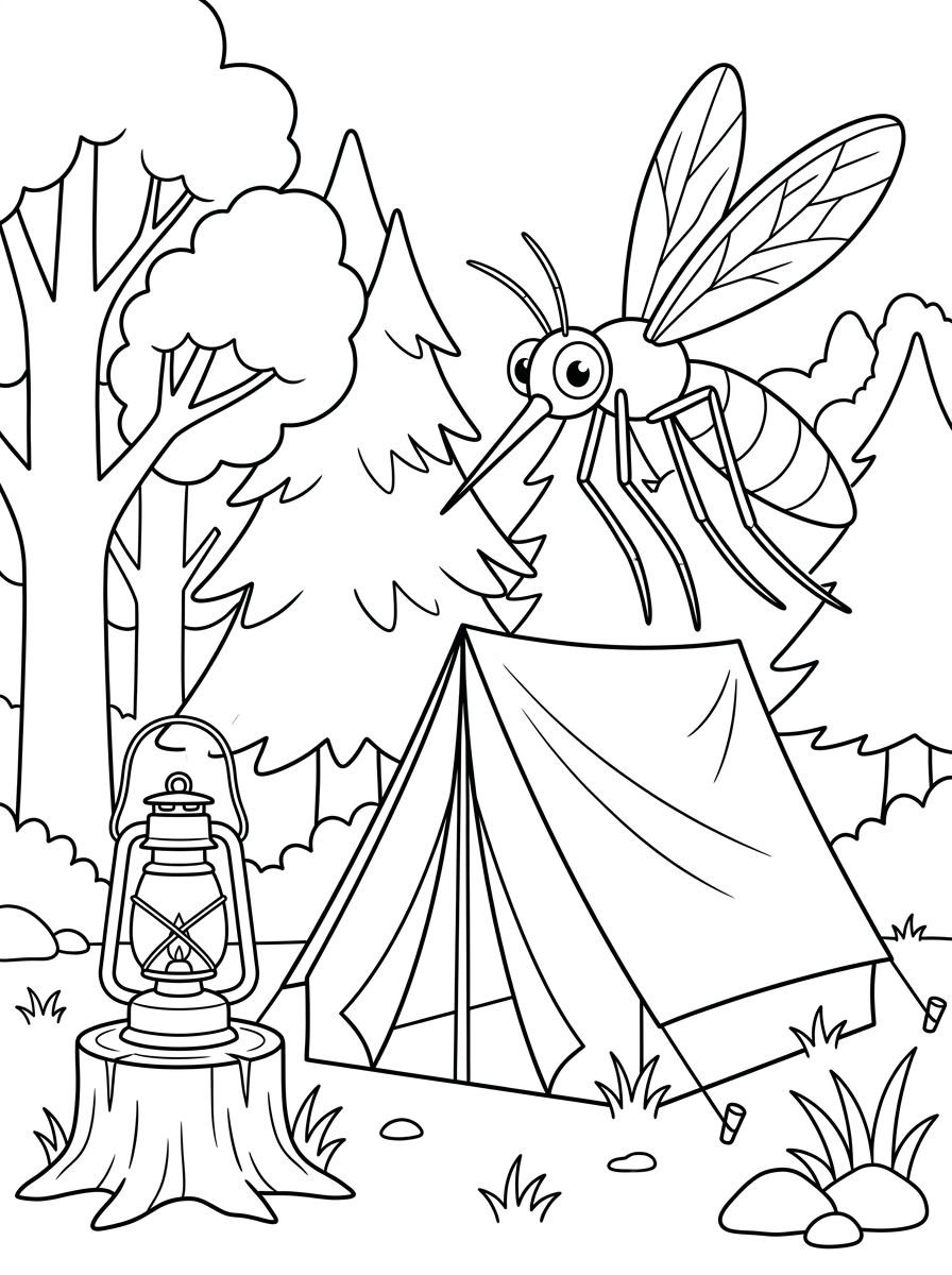 old-fashioned Mosquito coloring pages