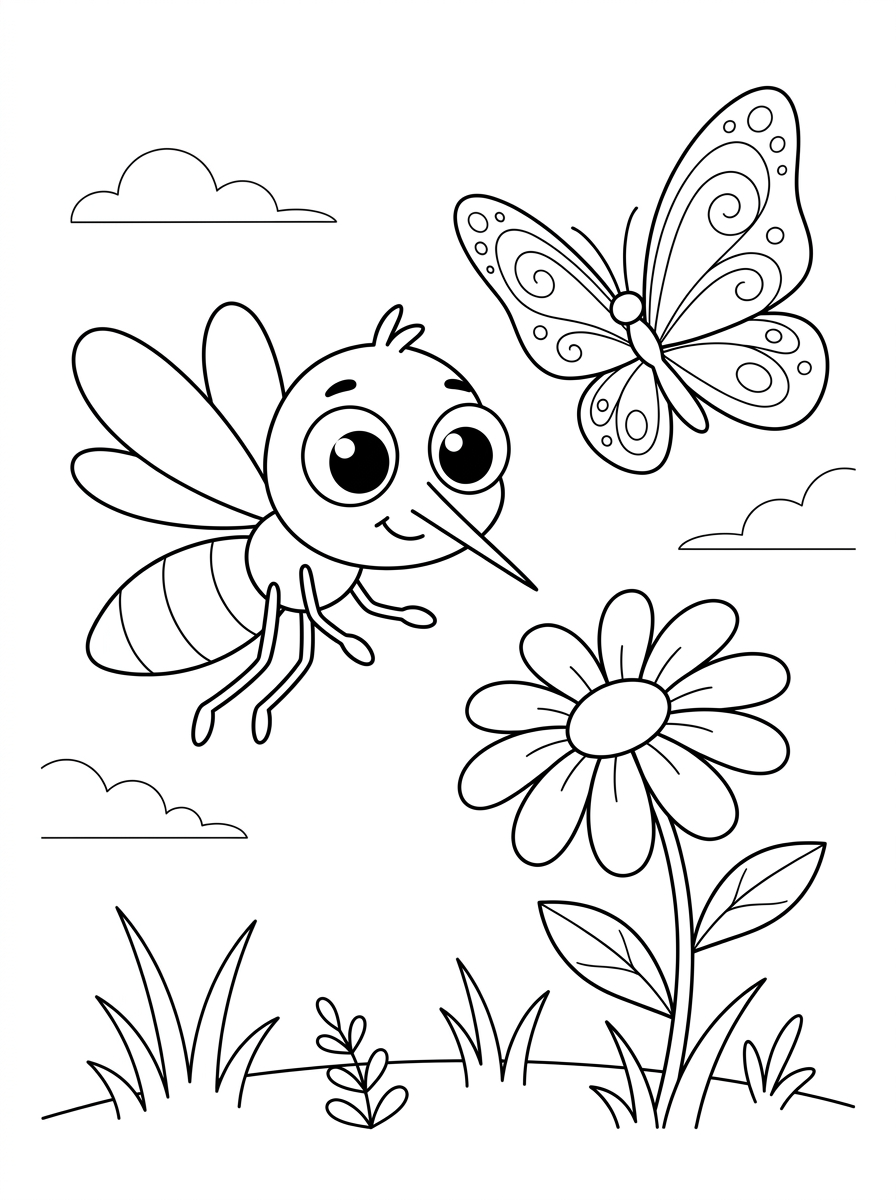 free Mosquito coloring pages printable