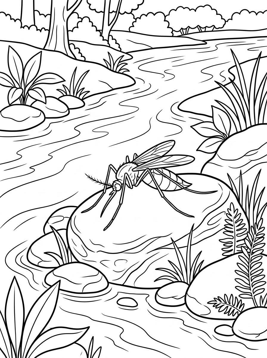 Mosquito coloring pages for adults 1