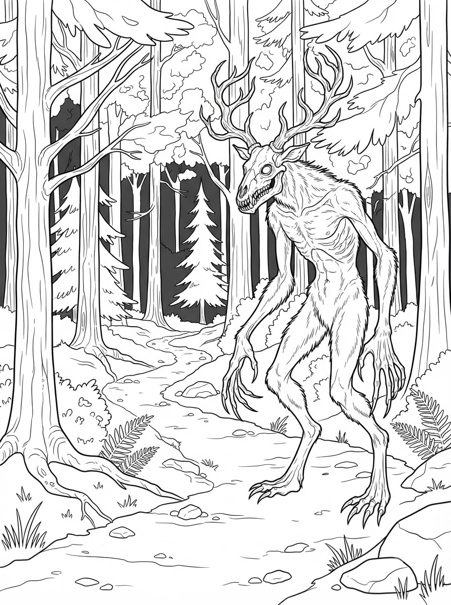 free adult Wendigo coloring pages