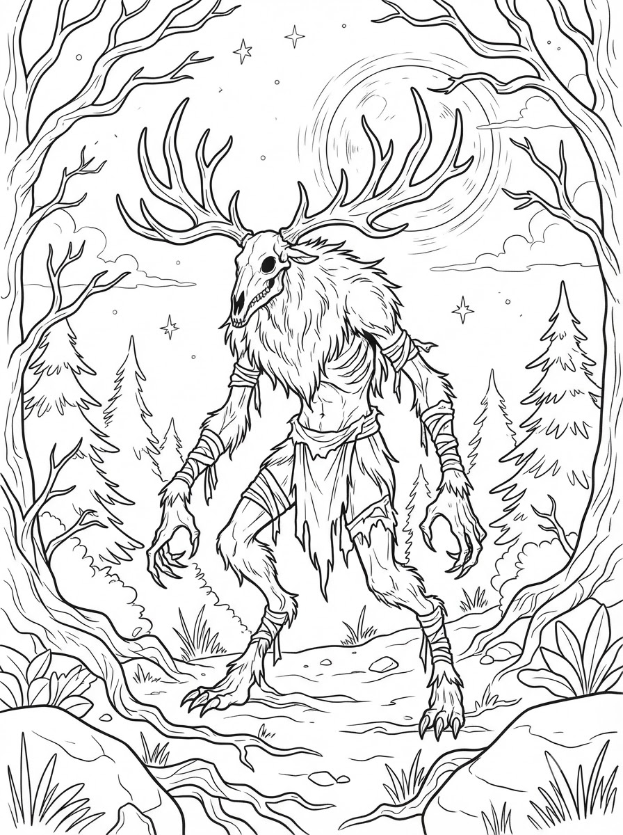 printable coloring pages Wendigo