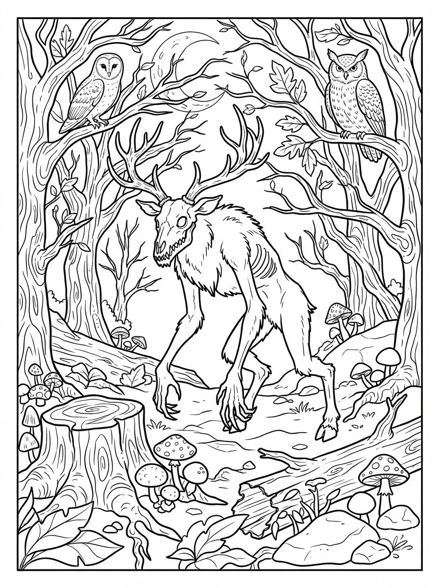 free Wendigo coloring pages pdf