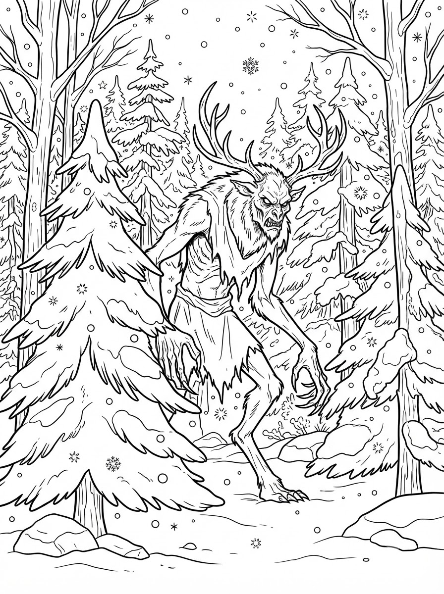 easy Wendigo coloring pages