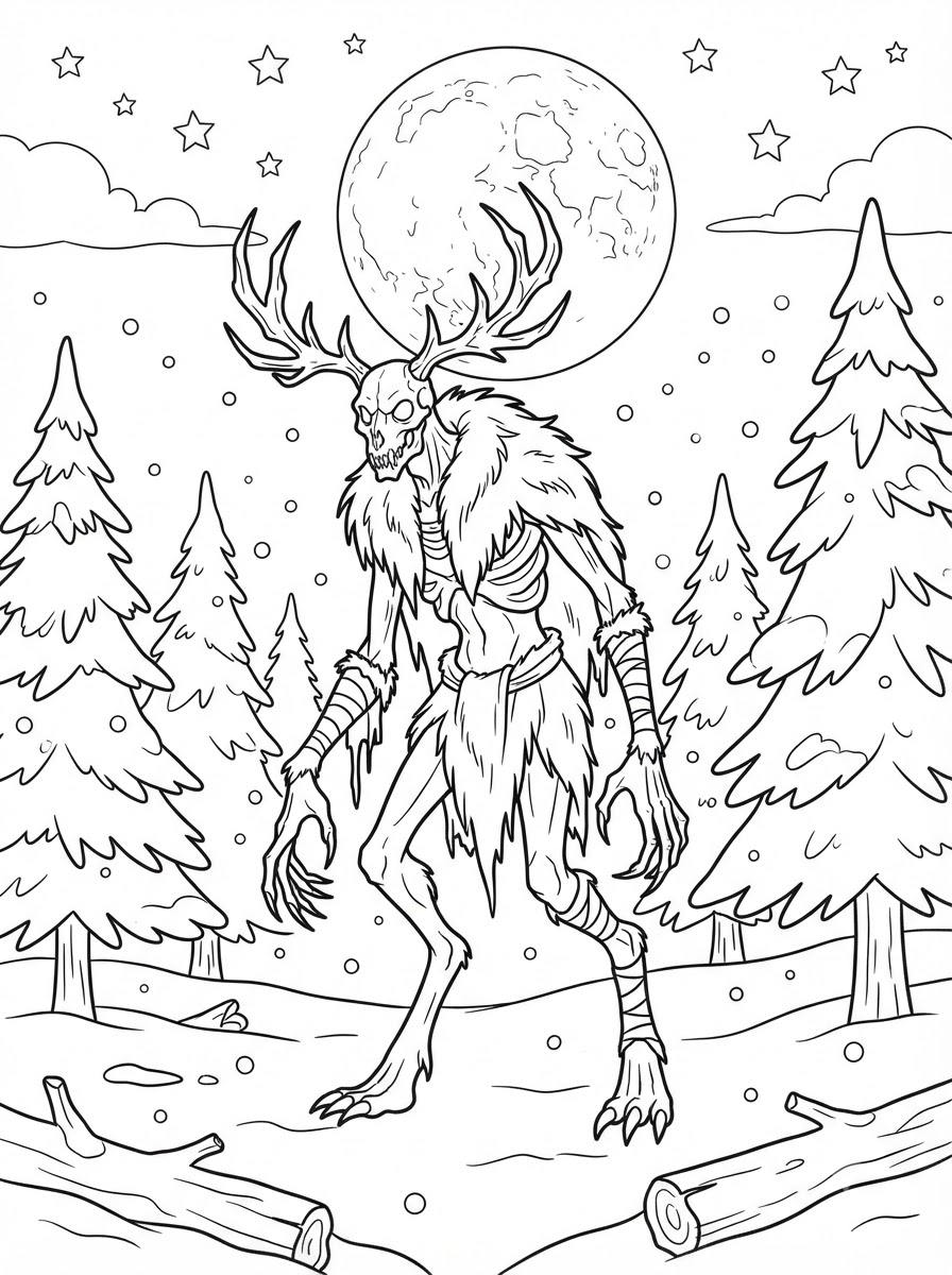 coloring pages printable Wendigo