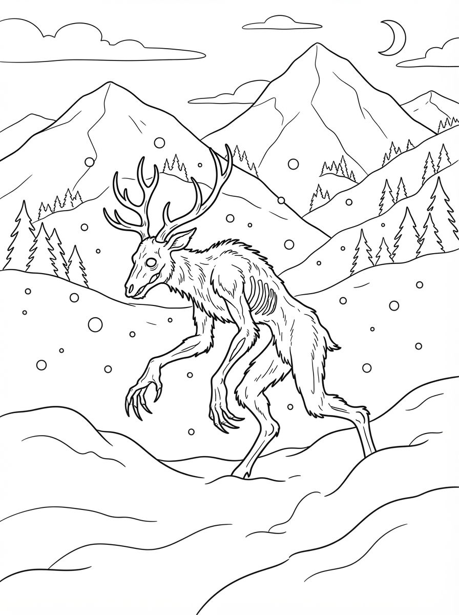 free Wendigo coloring pages